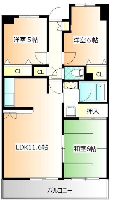 クレアーレ壱番館 304　カラー.jpg