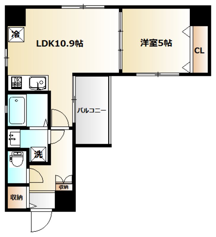 メルヴェーユ新宿 3号室(カラー).jpg